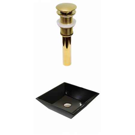 16.1-in. W Above Counter Black Vessel Set For Wall Mount Drilling -  AMERICAN IMAGINATIONS, AI-33368